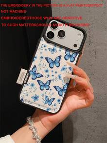 1 buah Casing Ponsel Premium Fashion Layar Penuh Motif Kupu-kupu & Bunga Biru, Casing Lembut Anti-Jatuh Perlindungan Penuh dengan Potongan Besar, Kompatibel dengan Apple 17 Pro Max/11/12/13/14/15/16 Pro Max/17 dan Model Lainnya, Hadiah Liburan - MultiWarna - View 5