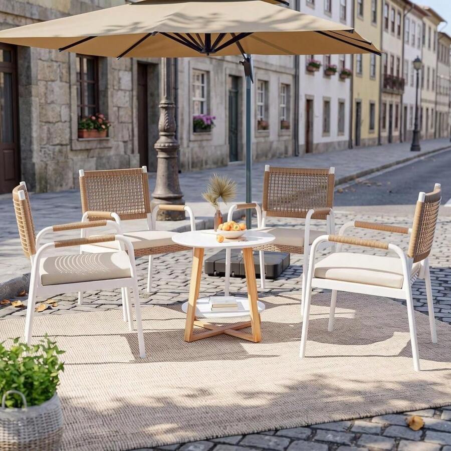 Patio Lounge Chair & Swing Chair - 4 Pieces/box - View 1