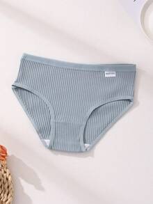 7 Pcs Women's Ribbed Cotton Panties Sexy Low Waist Ladies Briefs Comfortable And Breathable Sports Underwear - 彩色 - 查看 2