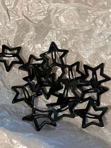 5/30/50pcs Women's Y2K Pentagram Metal Hair Clips Suitable For Daily Use - Black - View 2