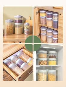 1 buah/Wadah Makanan Bayi/Wadah Segel Tekan/Dapat Digunakan Sebagai Kotak Penyimpanan Biji-bijian Dapur/Kotak Penyimpanan Snack Buah Kering/Bahan: PP - MultiWarna - View 4