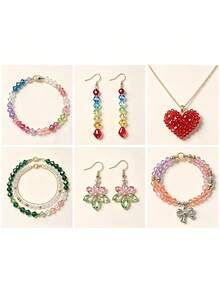 6mm Rhombus Pointed Crystal Glass Loose Beads For Jewelry DIY Making Spacer Beads - Multicolor - View 4