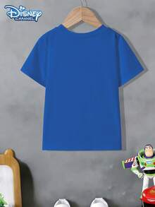 a y versátil.Presenta un diseño de estampado en inglés, bonito y elegante, del personaje de dibujos animados Buzz .Esta ropa de calle casual de moda de verano tiene cuello redondo y - Burdeos - Ver 3