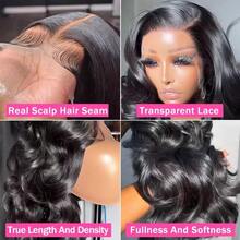 bling hair Body Wave 13x4 13x6 4x4 Lace Front Wigs Human Hair Pre Plucked 180% Density Glueless 6x4 9x6 5x5 Lace Closure Wigs Human Hair Natural Hairline Brazilian Human Hair For Women With Baby Hair - SNatural - 查看 3