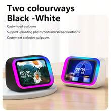 AI Smart Alarm Clock With Wireless Speaker & Dynamic RGB Light, Hi-Fi Sound | HD Smart Display, Answer/Make Call, Voice Assistant, 2600mAh Battery, 5.3 BT Music Piayback, Portable Speakers - Charging Bedside Digital Clock, Perfect Gift For Family - White - View 3