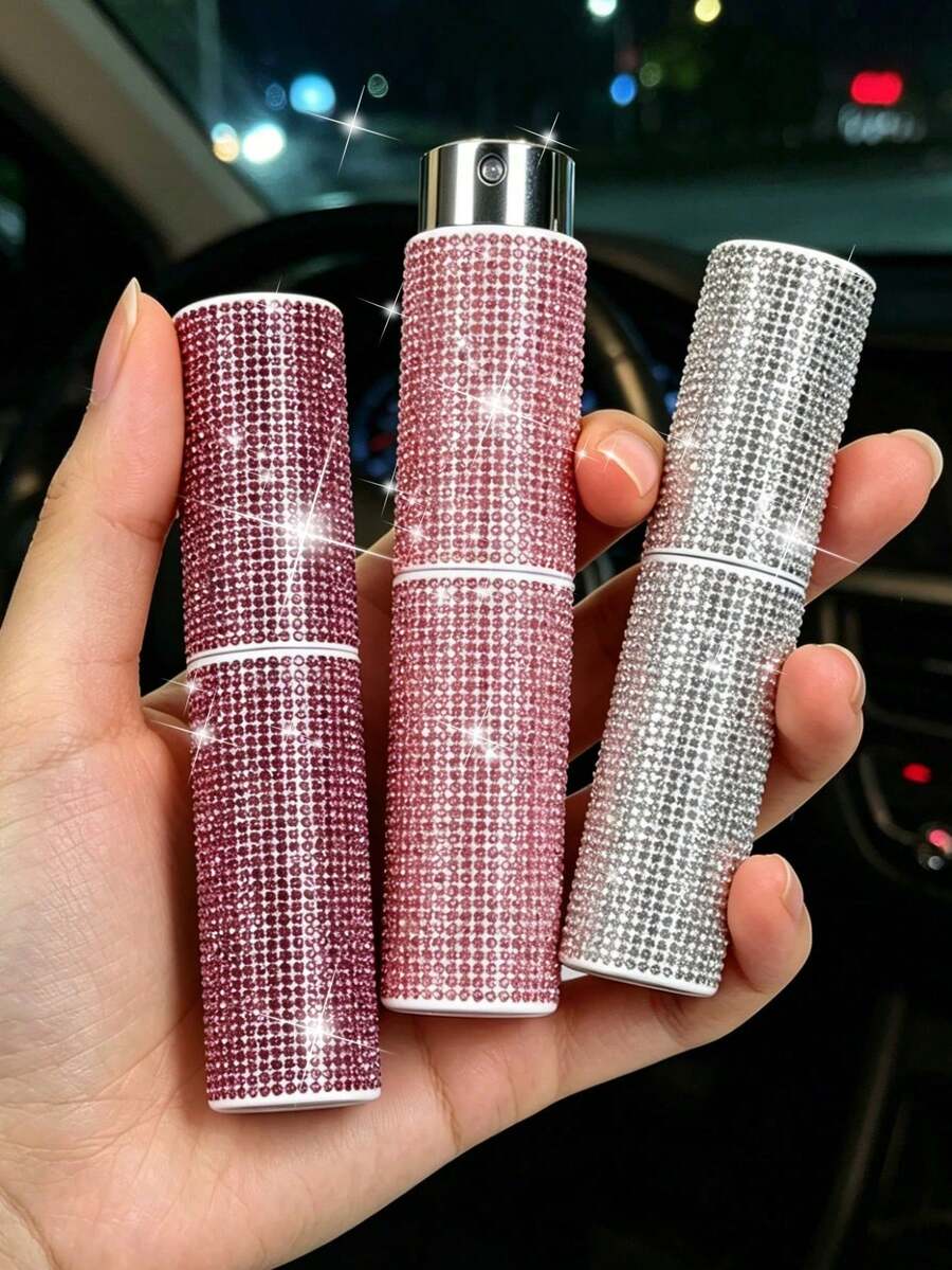 口紅造型旋轉香水瓶 鑲鑽香水補充瓶 便攜噴霧空瓶 鑲鑽樣品補充瓶 口袋尺寸化妝瓶 節日生日教師節禮物 開學必備 - 多色 - 查看 1