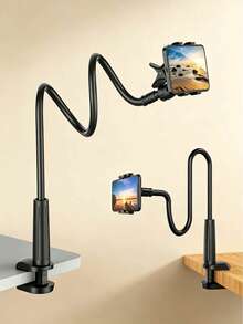 1pc Phone/Tablet Stand With 360° Omnidirectional Wheel, Adjustable Angle, Sturdy And Durable, Suitable For Slouchy Bedside Phone Holder, No Hand Fatigue, Spiral Adjustable Base Tightness, Essential Stand For Bedroom Relaxation - Multicolor - View 8