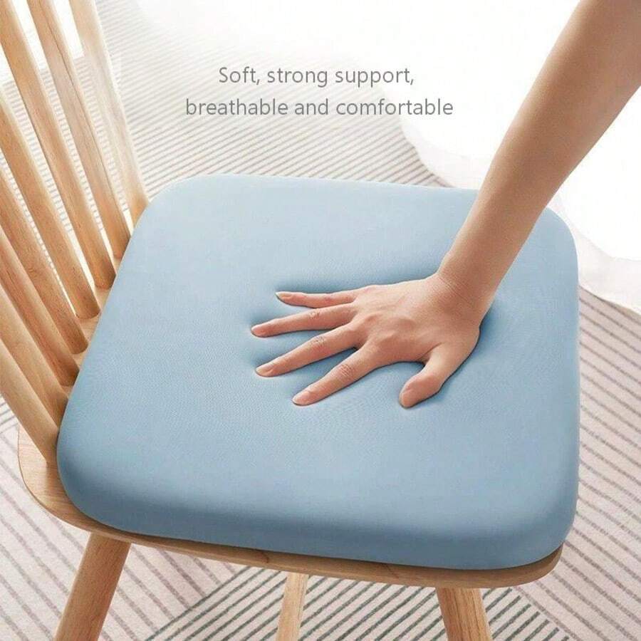 Ice Silk Elastic Fabric Seat Cushion 40*40cm, Breathable Thick Chair Pad For Office Long Sitting, Student Stool Mat, Multi-Purpose Prayer Cushion For Home Daily Use - Multicolor - View 1