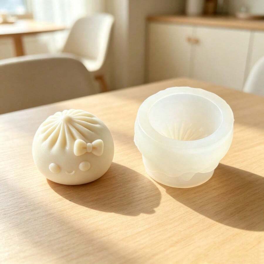 1件裝麵包造型香氛蠟燭矽膠模具,家居裝飾/禮品裝飾石膏模,手工環氧樹脂翻模模具,藝術裝飾黏土石膏模 - A-白色 - 查看 1