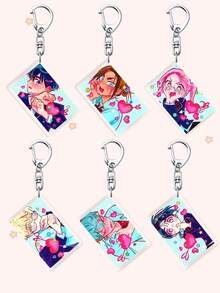 1/6pcs Alien Stage Acrylic Keychains, Perfect Gifts For Fans, Suitable For Bags And Keys, Cosplay Accessories, Car Keychains, Backpack Charms, Bag Pendants, Creative Derivative Gifts - Multicolor - View 2