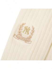 MLB Unisex VARSITY KNIT SOCKS Simple Comfortable Soft Casual Sports Socks 3ASOMV546-50CRS - Cream - View 4