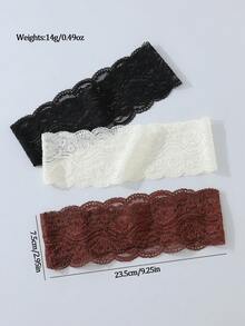 1-3pcs Fashion Women's Lace Floral Print Soft Non-Slip Headband, Elastic Yoga Sports Hair Accessory, Versatile For Daily Wear And Multiple Occasions - Multicolor - View 6