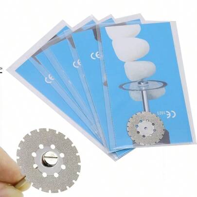 5 piezas Kit de disco de reparaci¨®n de dientes Disco de diamante de doble cara Dental Pulido de corte dental(6#)