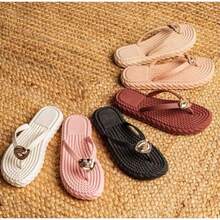 Rasteirinha Chinelo Feminino Rasteirinha Sandalia Marrocos Flat Peça ABS Moderno Leve Confortavel Lançamento - Preto - Visão 4