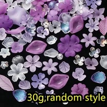 30克/包混合DIY珠子套装，包含花朵和叶子形状，适用于制作珠宝、钥匙扣、项链、手链和手工配件。 - 異形植物花 - 查看 19