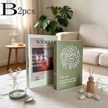 2/3Pcs Minimalist Indoor Decor Magazine Fake Book Model, Cozy Desktop Display Ornament, English Simulation Book - Decor Book - View 5