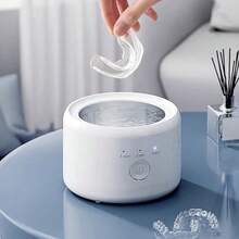 SOKANY Pembersih Gigi Tiruan Portabel Multifungsi, Mesin Pembersih dengan Timer 3 Tingkat (3/5/10 Menit), Dekontaminasi Stereo 360°, Pengisian Daya USB (Baterai Lithium 500mAh), Cocok untuk Kacamata/Gigi Tiruan/Perhiasan, dll. - Putih - View 11