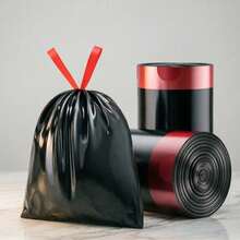 100pcs Black Roll Disposable Trash Bags, Puncture-Resistant & Tear-Proof, Easy-Pull Design For Quick Disposal, Home, Kitchen, Wet Food Waste, Dorm, Apartment, Bedroom, Store, Office Waste Sorting & Storage, Practical Mother's Day Home Life Gift - A - View 3