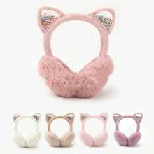 Cute Cat Ear Faux Fur Foldable Earmuffs, Women's Windproof Warm Winter Ear Covers, Outdoor Cycling Daily Cold Weather Accessory - Multicolor - View 7