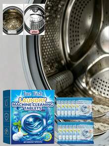 Jakehoe 1pc/12pcs Washing Machine Cleaning Tablets, Deep Cleaning Formula, Suitable For Top-Loading And Front-Loading Washing Machines. Effectively Removes Odors, Hard Water Stains, Limescale, Recommended For Monthly Regular Maintenance, Helps You Create A Clean And Fresh Living Environment; Also An Essential Laundry Tip For Renters, With Impressive Cleaning Results. - Shape - View 14