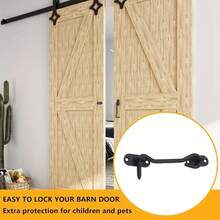 5pcs/Set Door Hook Locks, Including 1 Durable Hook Lock And 4 Screws. Barn Door Locks, Black Front Door Locks, Window Windproof Hooks, Heavy-Duty Sliding Door Locks, Suitable For Barns, Sheds, Cabins, Windows, Bathrooms, And Sliding Doors. - European Style Thickened 4-inch - View 5