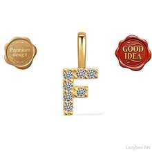 One Piece Letter Pendant Necklace With Synthetic Gemstone, Minimalist Design Gift - D - View 15