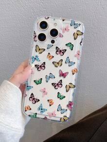 1pc Fashion Creative Full Screen Colorful Butterfly Pattern Phone Case, Suitable As Holiday Gift Compatible With Samsung Galaxy S25, S24, S23/A15, Apple XS/XS Max/XR/11/12/13/14/14 Plus/15/15 Plus/16/16 Plus/7/8 Plus/17/17 Pro And Other Models Protective Cover - Multicolor - View 7