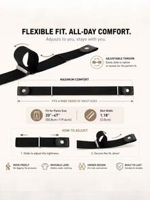 Unisex Elastic Waistband, Adjustable No-Buckle Invisible Elastic Belt, Comfortable Design, Optimizes Body Contour, Seamless Fit, Convenient For Daily Wear, Practical And Thoughtful Holiday Gift - Multicolor - View 10