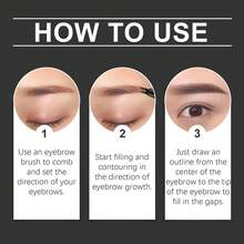 Lápiz de cejas de cuatro puntas EELHOPE - Modelado natural de cejas, fácil de usar, no se corre, lápiz de cejas para un modelado natural. AHKW - Marrón - Ver 7