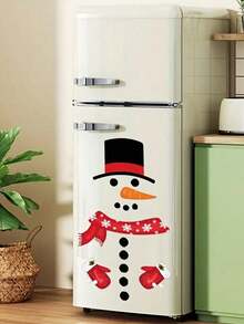 1 Set Christmas Snowman Toilet Stickers - Christmas Snowman Toilet Decor Self-Adhesive Wall Decals; Cute PVC Bathroom Stickers, Easy To Apply As Wall Decoration; Perfect For Holiday Home Decor; New Year Bedroom And Bathroom Decoration Stickers - Multiple Styles - View 5
