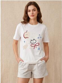 Women T-Shirts - 白色 - 查看 3