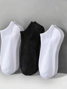 1/3/5/10/15 Pairs Men's Short Socks, Unisex Moisture-Wicking Breathable Sports Socks, Soft Breathable Boat Socks, Women's Short Socks Suitable For Sports And School Wear - Multicolor - View 3