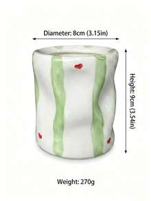 1pc Vertical Striped Ceramic Coffee Mug, Simple Asymmetric Ceramic Cup, Classic Striped Series, Handmade, Beautiful And Practical, Can Be Used As Tea Cup/Coffee Mug, Suitable For Home, Restaurant, Cafe And Other Places, Multi-Functional, Can Keep Drinks Hot Or Cold, Suitable For Party And Gift. - Multicolor - View 12