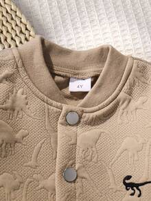 Young Boys Casual Fashion Cute Jacket & Pants 2 Pieces Set, Spring/Autumn/Winter Versatile - Apricot - View 8