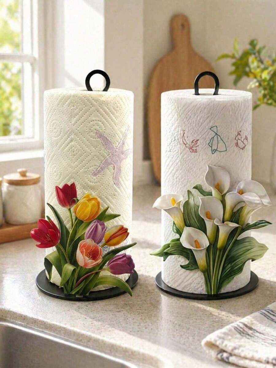 Cross-Border Hot-Selling Kitchen 2D Flat Printed Floral Wooden Base And Pole Easy Installation Reusable Durable Holiday Decoration