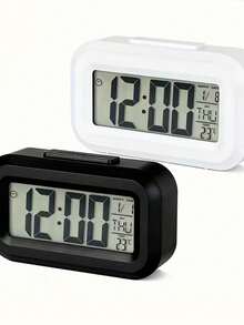 Elegant Dual-Mode Office Clock, All-In-One Alarm And Temperature Assistant, Calendar, Timer With Backlit Display, Accurate Timekeeping For Work And Daily Use, Space-Saving Solution - 1PC - View 3