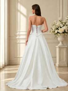 HEARBOBO Bohemian Style Elegant Sleeveless Mermaid White Lace Wedding Dresses For Bride White - White - View 4