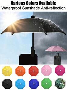 Mini Outdoor Phone Sunshade Umbrella With Universal Clip, Anti-Glare Sunshade Cover, UV Protection, Essential For Outdoor Activities, Suitable For All Smartphones, Protects Phone From Rain And Sunlight, Travel Essential, Outdoor Sports, Learning, Beach Travel, Holiday Essential - Multicolor - View 3