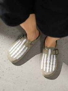 GAISIMA 男士夏季增高封趾一腳蹬拖鞋，慵懶風厚底辦公涼鞋，情侶鞋 - 卡其色 - 查看 2