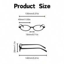 1/2 Pares de Óculos Femininos Vintage com Armação Redonda e Lentes Transparentes, Óculos de Computador Estilo Y2K, Armação Redonda Pequena, Adequado para Uso Diário ao Ar Livre - transparente - Visão 9