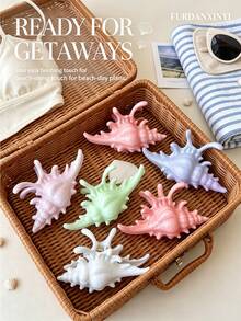 FURDANXINYI 1pc Marble Pattern Conch Shell Hair Clip, Cute 3D Conch Shell Hair Clip, Non-Slip Large Size Summer Beach Vacation Hair Accessory, Suitable For Women's Hairstyles - Multicolor - View 8