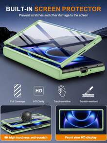 Casing Ponsel untuk Galaxy Z Fold 8 Ultra, Kompatibel dengan MagSafe, Pelindung Layar Terintegrasi dan Penyangga Tersembunyi, Perlindungan Engsel, Casing Ponsel Tahan Guncangan Kelas Militer - Hijau - Mint Green - View 7