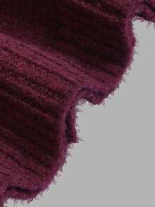 Nicenter Women's Fall Winter Burgundy Cozy Crew Neck Button Front Wool Blend Cardigan Sweater, Elegant Casual Simple For Office Daily Home Date - Burgundy - View 5