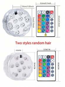 Remote Control Pool Lights, Color Changing Pool Lights (For Above Ground Pools), Battery Powered Submersible LED Lights, Suitable For Ponds, Bathtubs, Hot Tubs, Parties, Christmas Decoration - White - View 11