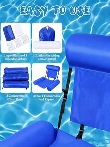 Foldable Floating Water Hammock Inflatable Lounge Chair, Inflatable Pool Mat, Floating Lounge Bed, Swimming Air Mattress, Pool Accessories, Beach Essential - Multicolor - View 7