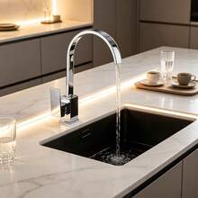 Kitchen Sink Mixer Tap Waterfall Monobloc 360° Swivel Single Lever - 30 X 17 cm - View 7
