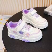 Girls' 2026 Spring New Kids' Sports Shoes, Casual Versatile Soft Sole Running Shoes, Lightweight Student White Sneakers, Size Runs Small - Purple - View 7