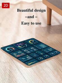 1 buah Timbangan Kamar Mandi Kaca Datar 2D Pintar, Kaca Tempered, Deteksi Suhu Akurat, Pengalihan Satuan Berat, Tampilan Suhu Ruangan, Desain Cetak UV, Estetika Unik, Cerah & Modis, Cocok Untuk Kamar Mandi Rumah, Kamar Tidur, Ruang Tamu, Gym - MultiWarna - View 8