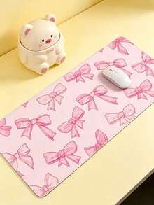 Large Bow Cartoon Mouse Pad, Cute Non-Slip Desk Mat With Stitched Edges, Extended Keyboard Pad, Soft Smooth Computer Mouse Pad For Office, Study, Gaming, Dorm Room, Back To School & Desktop Decor - 847-bow Tie - View 3