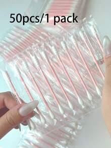 50pcs Individually Wrapped Dual-Ended Spiral Cotton Swabs, Disposable Portable Cotton Buds With Paper Stem, One Round Head And One Pointed Head, Can Be Used For Precise Application, Earwax Removal, Makeup Removal, Beauty, Convenient For Travel And Carrying - Multiple Styles - View 12
